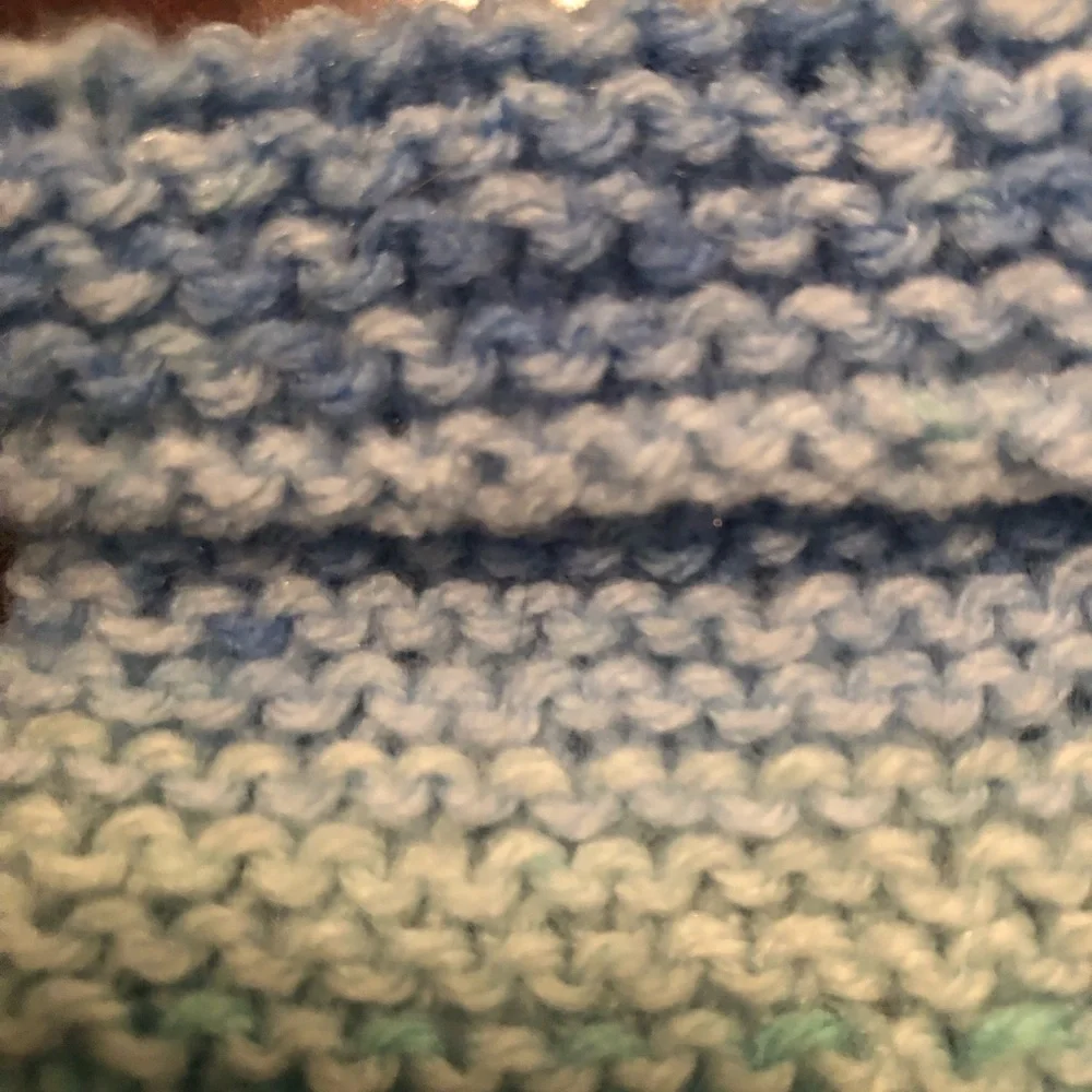 Hand Knit Baby Booties, Variegated‎ Yarn w/Bow, Blue/Green NWOT Sized 3-6 months - Picture 6 of 7